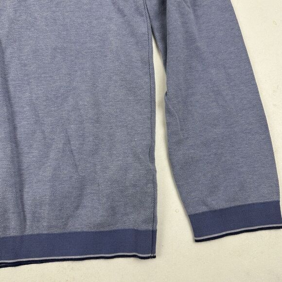 UNTUCKit ANDREWS Blue Pullover Sweater Long Sleeve Crew Neck Cotton Sz L - Picture 5 of 8